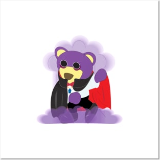 Mr.purple bear is Vampire,Halloween bear,ghost bear,Dracula bear Posters and Art